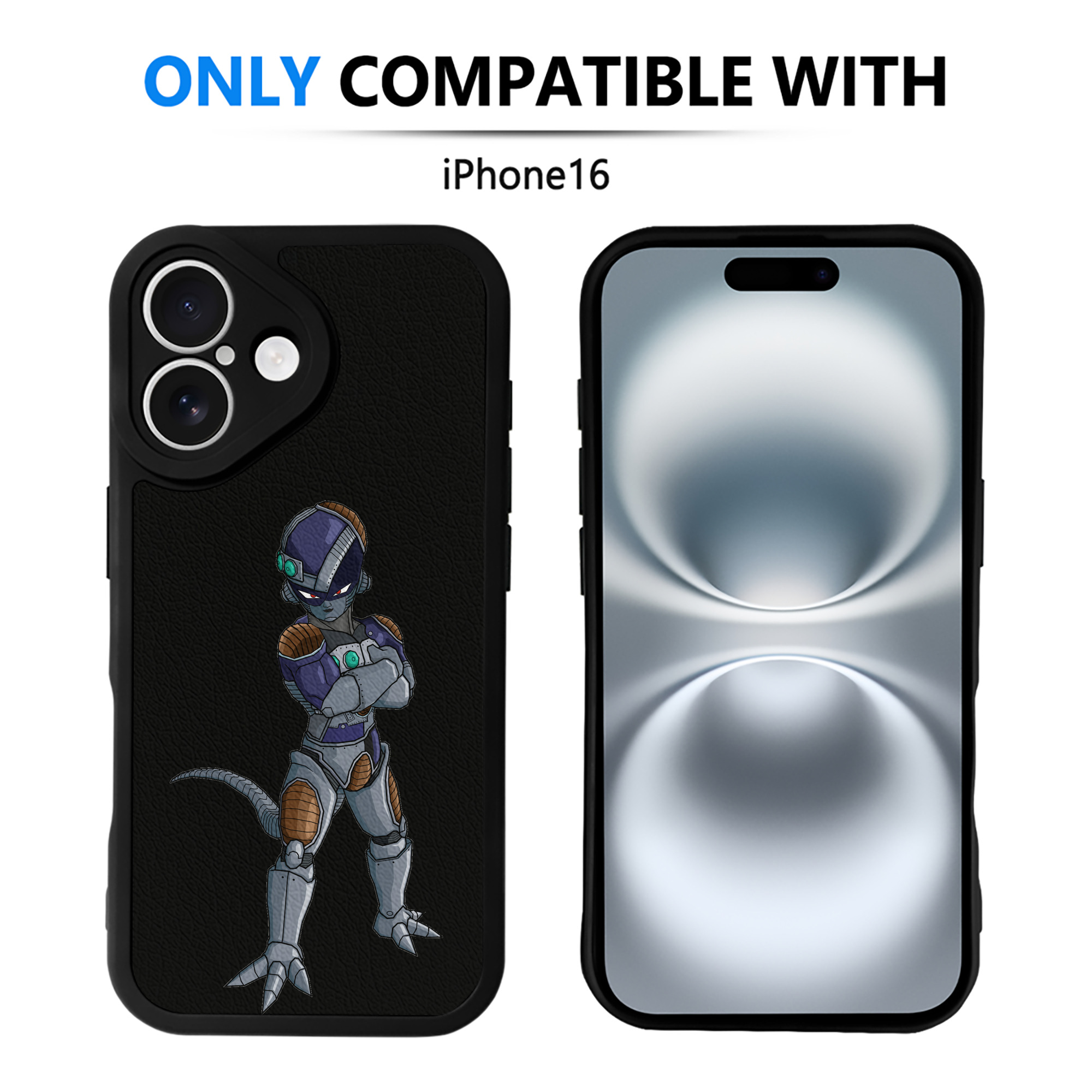 （画像用） ドラゴンボール フリーザ DRAGON BALL Frieza 【iPhone 16シリーズ対応】シリコンスマホケース（レザー調） 材質：シリコン